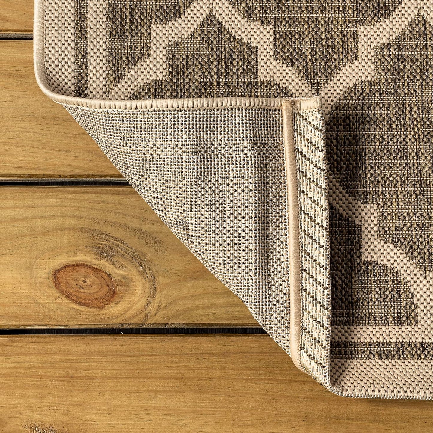Eyely BMS109A-5TGN Trebol Moroccan Trellis Textured Weave Brown/Beige 5' Octagon Indoor/Outdoor Area Rug, Brown/Beige, 5' Octagon, Indoor/Outdoor, Area Rug