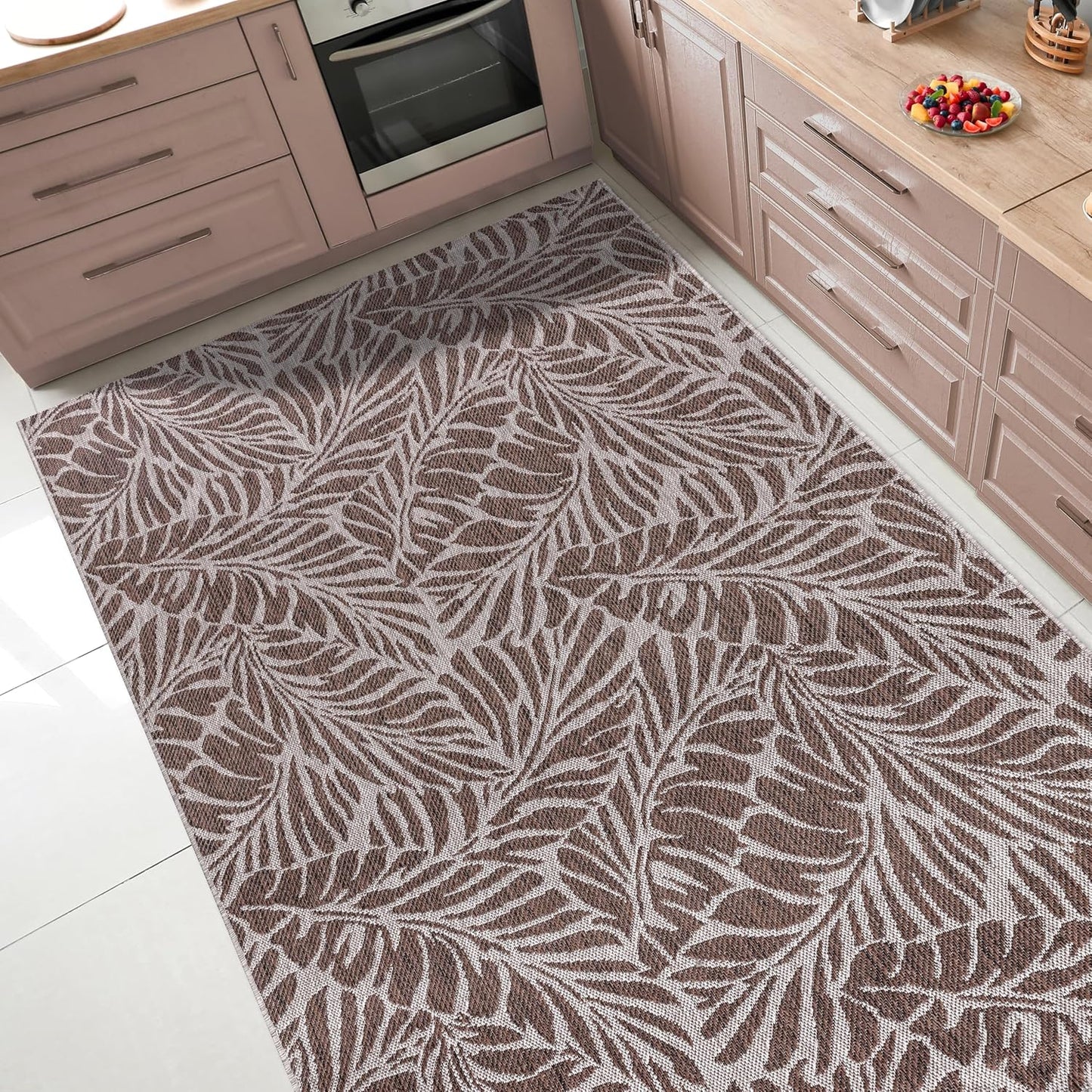 Keen Home Design Terrace Outdoor Area Rug - 4x6 Washable Indoor/Outdoor Rug for Patio, Kitchen, Balcony, Beach, Garden, Deck and Porch, Size: 3'10"x5'7"