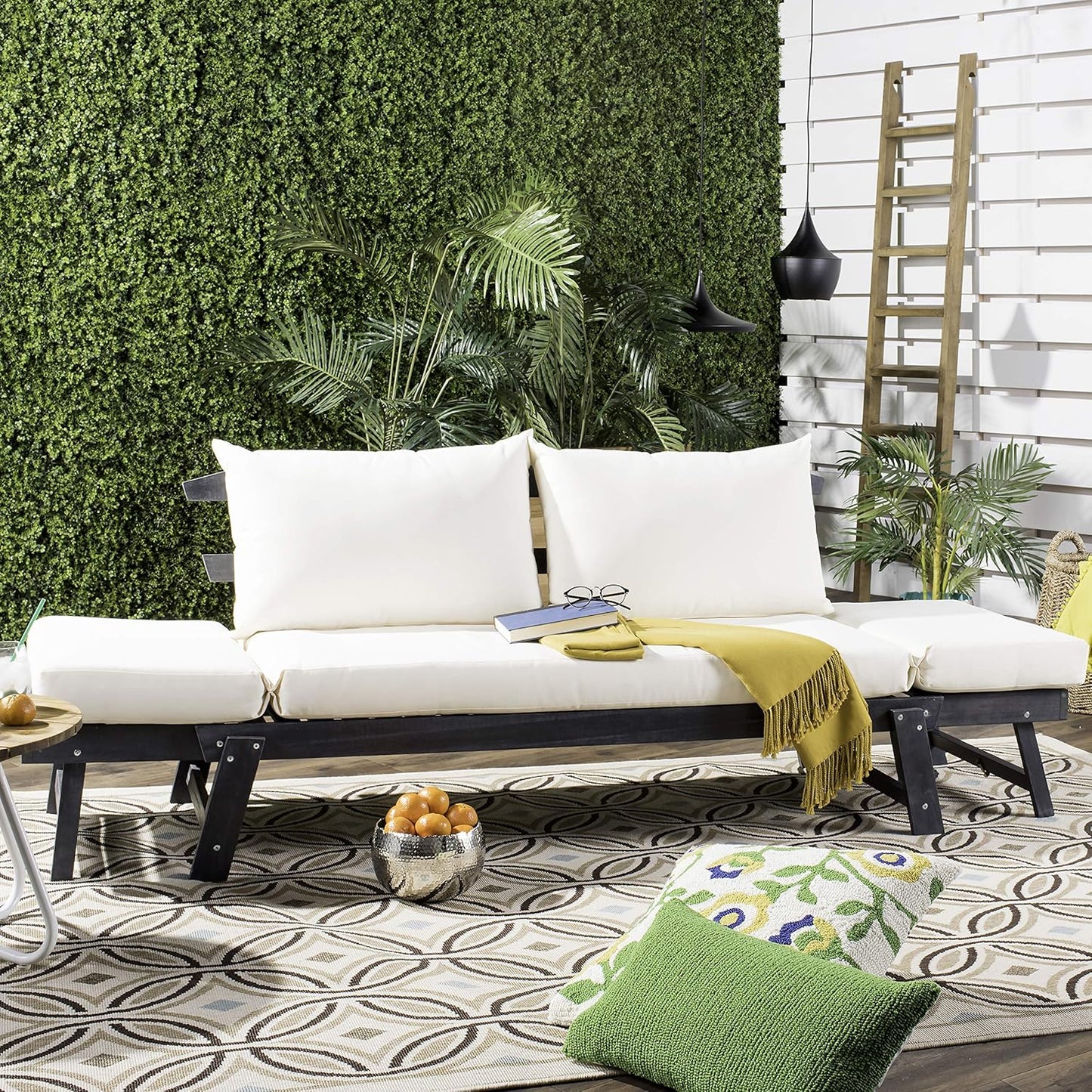 SAFAVIEH PAT6745A Outdoor Collection Tandra Grey Modern Contemporary Daybed Day Bed